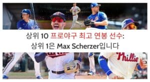 상위 10 프로야구 최고 연봉 선수: 상위 1은 Max Scherzer입니다
