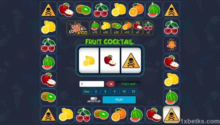 1XBET FRUIT COCKTAIL 게임 방법 130,000원 무료 받기 1