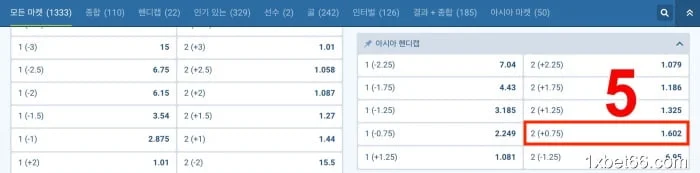 0.75 핸디캡을 읽는 방법에 대한 지침 - 아인트라흐트 프랑크푸르트 vs 아우크스부르크