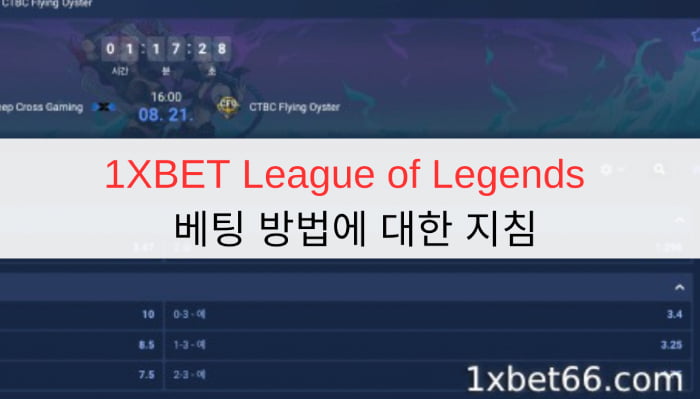 1XBET League of Legends | 베팅 방법에 대한 지침