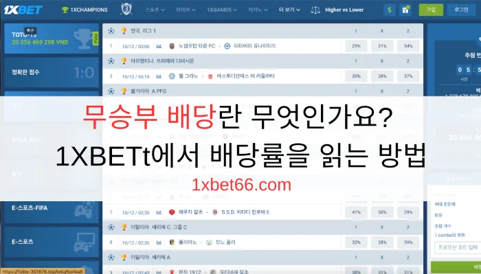 무승부 배당란 무엇인가요? 1XBETt에서 배당률을 읽는 방법