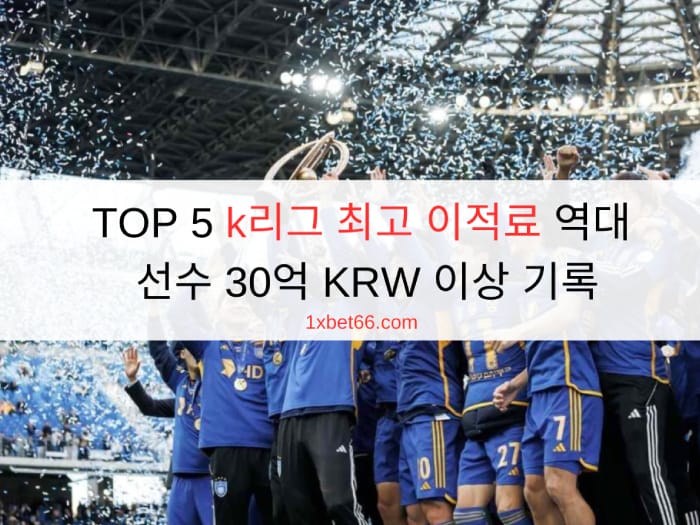 TOP 5 k리그 최고 이적료 역대 선수 30억 KRW 이상 기록