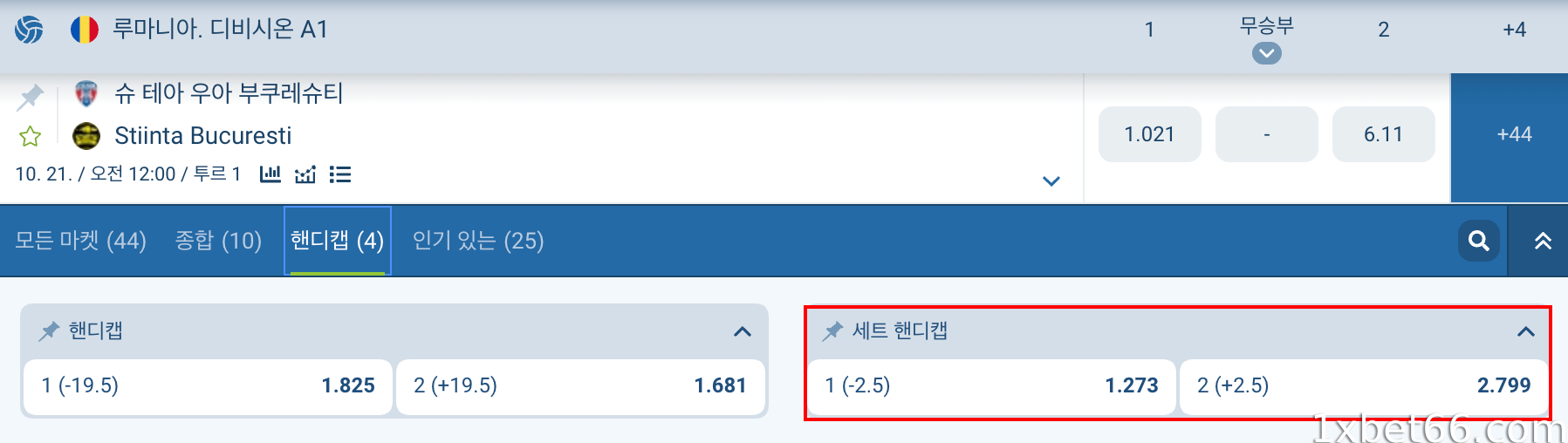 구체적인 예를 통해 2.5 배구 핸디캡을 읽는 방법: 경기 A - B