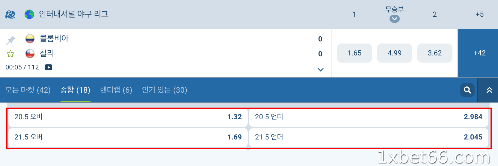 총점 (오버/언더) - 경기 총점을 예측해 보세요.