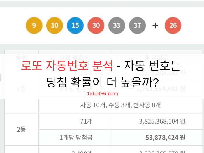 로또 자동번호 분석 - 자동 번호는 당첨 확률이 더 높을까?