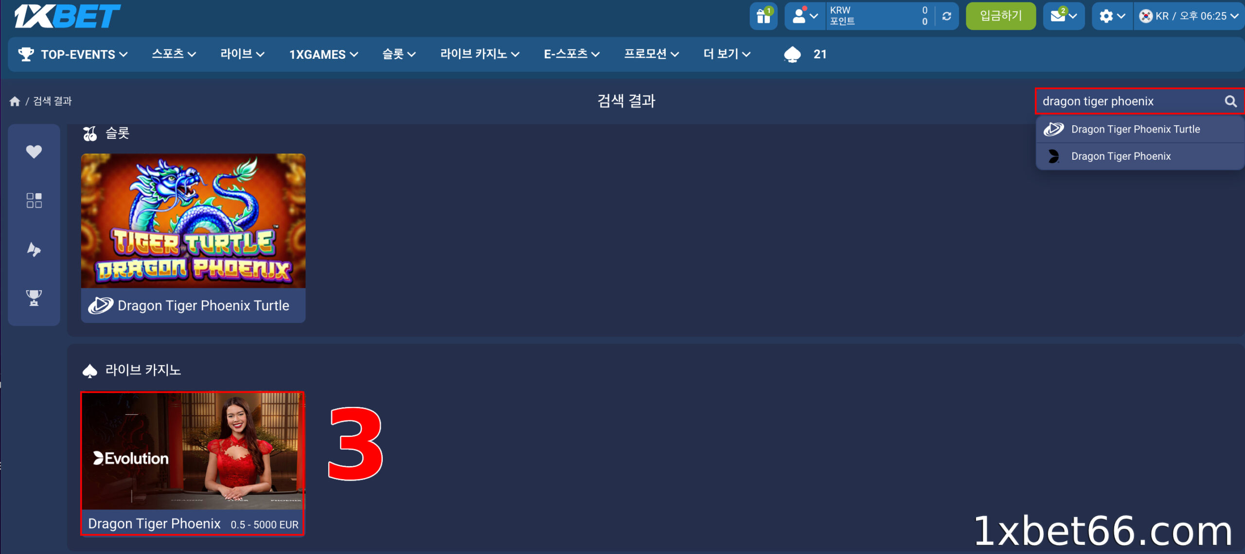 베팅 테이블에서 드래곤 타이거 피닉스 게임을 찾으세요